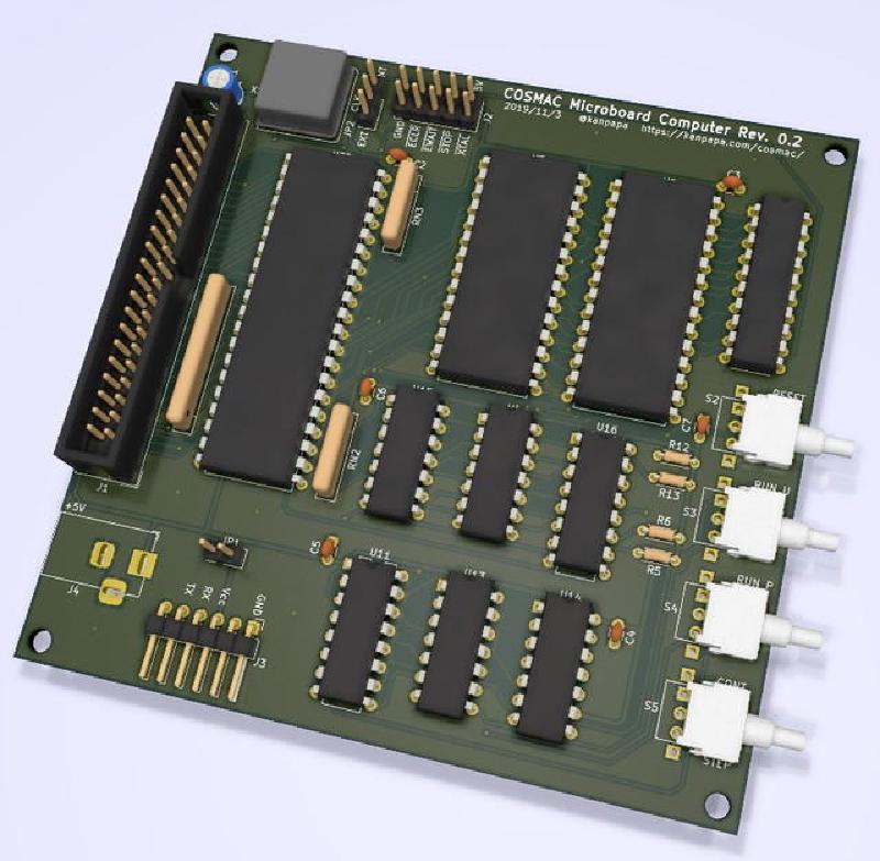 Featured image of post COSMAC MBC CPUボード Rev. 0.2の基板を発注しました。