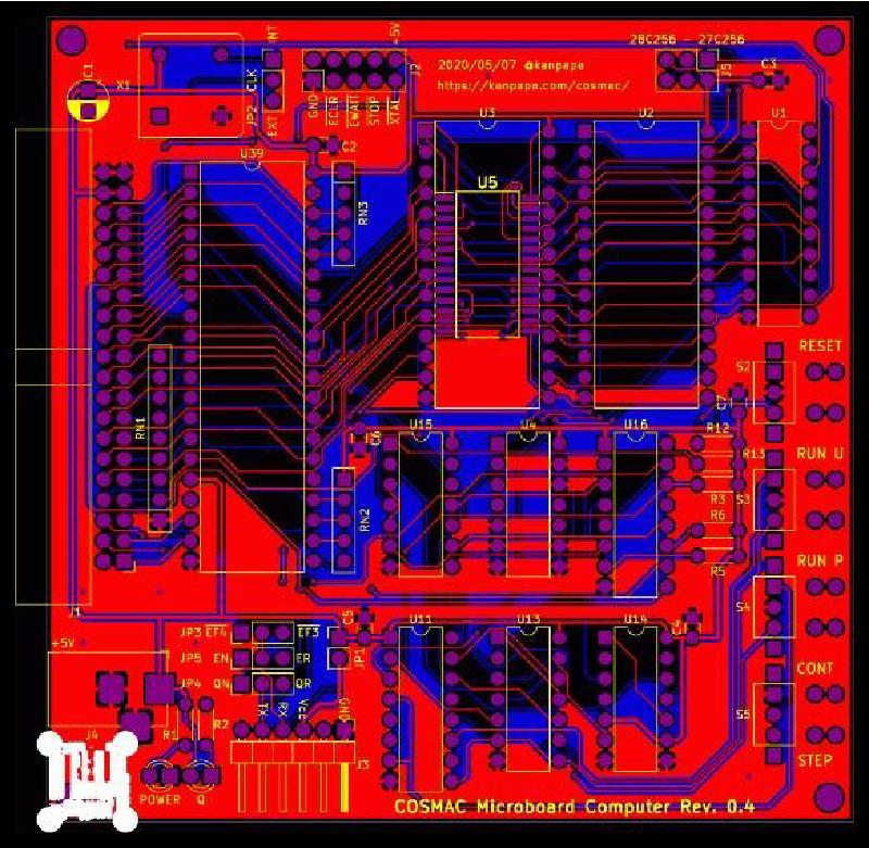 Featured image of post COSMAC MBC CPUボード Rev. 0.4の基板を発注しました。