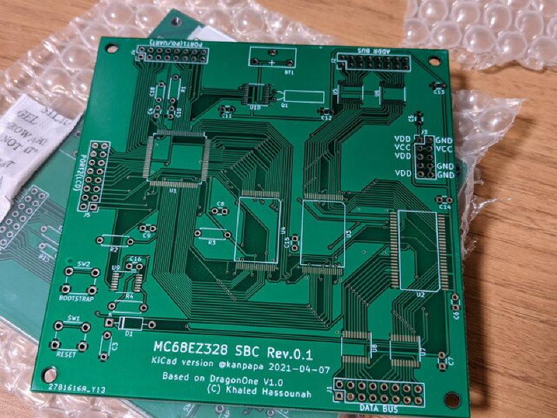 Featured image of post MC68EZ328 DragonOne SBCの基板が到着しました
