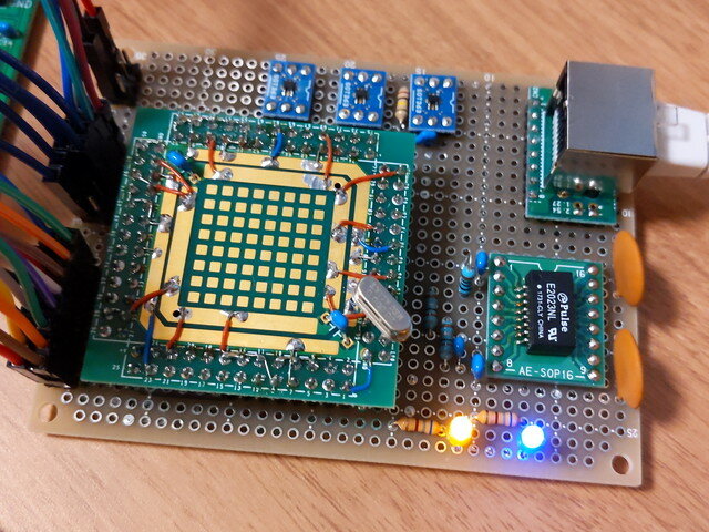 Featured image of post MC68EZ328 SBC LANをユニバーサル基板に載せ替えました