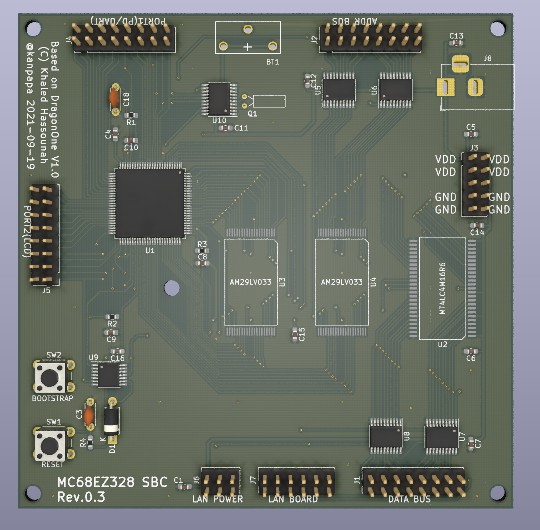 Featured image of post MC68EZ328 SBC Rev.0.3基板を発注しました