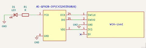 RISC-Vマイコン CH32X035G8U6 ブレークアウトモジュールとArduino IDEでLチカをしてみました