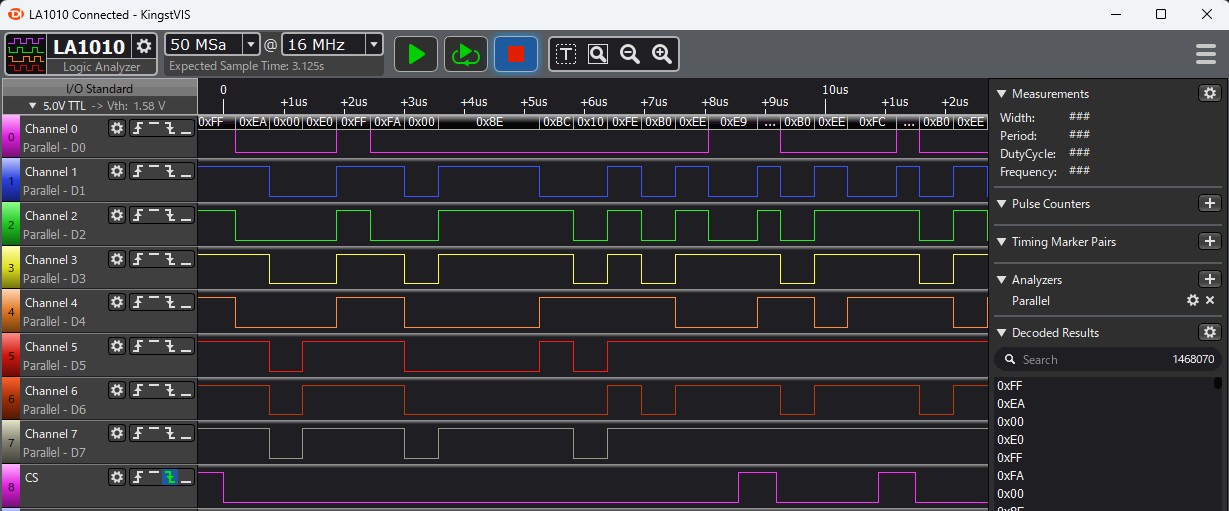 リセット直後のROMのデータバスの様子