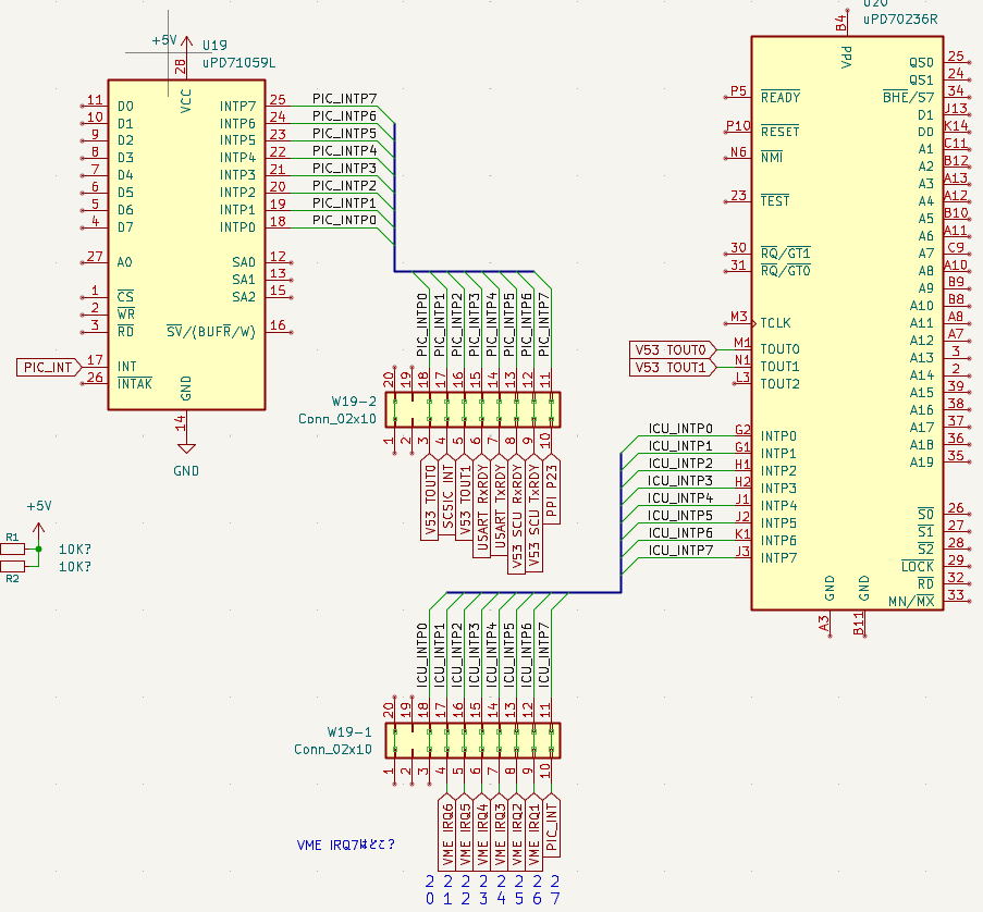 割り込み周辺の回路図