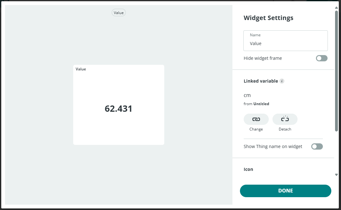Value widget