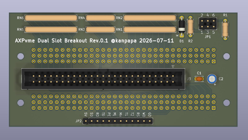 AXPvme Dual Slot Breakoutの表面