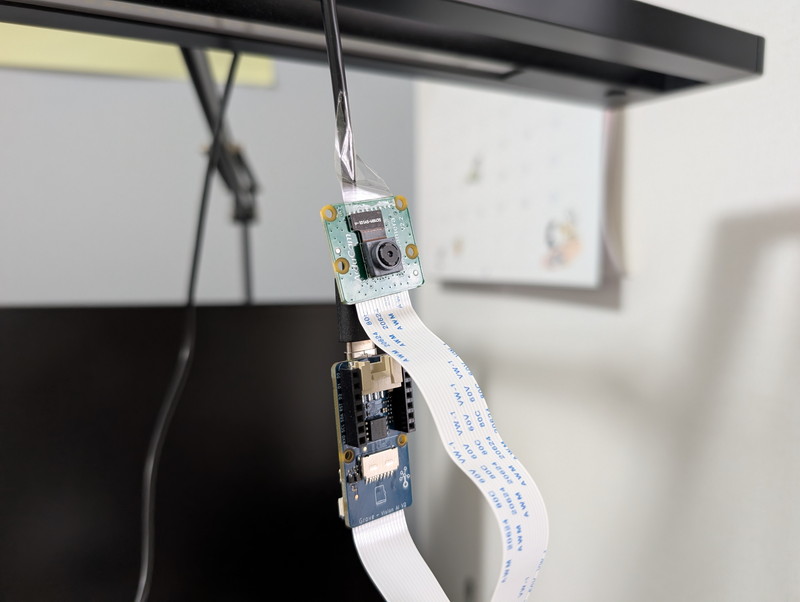 動作確認中のカメラ付きのGrove Vision AI V2