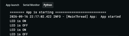 PythonコンソールにON/OFFが表示できた