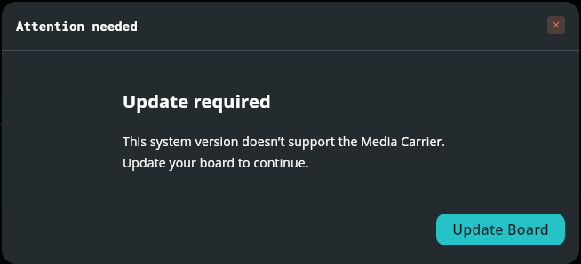 アップデート要求画面