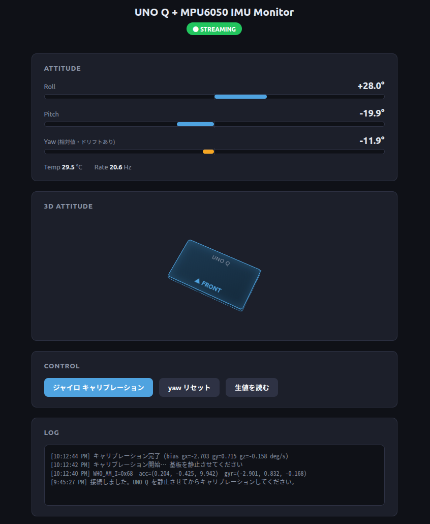 完成したWebUI